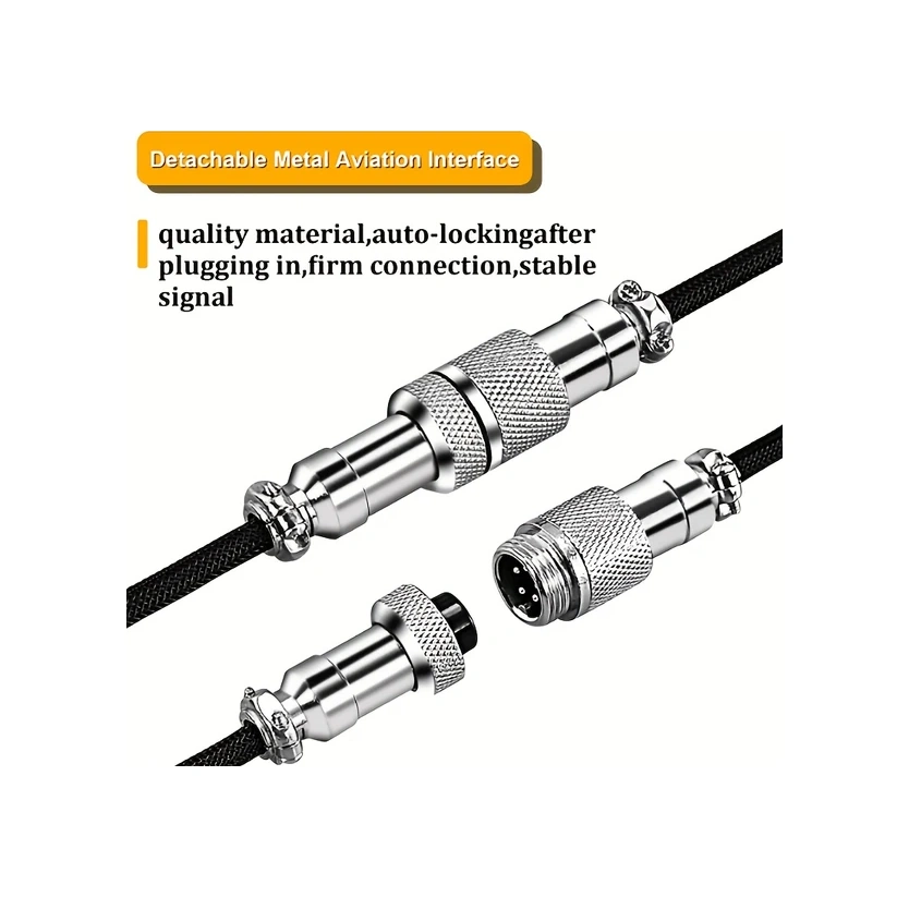 Sunshine011 Mekanik Klavye Kıvrımlı Kablo Usb C Usb Aviator Oyun Bilgisayar Aksesuar Mavi 118.11 İnç