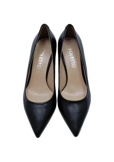 Poletto Hakiki Deri Nohut Ayakkabı Stiletto 9841 35-1208 Bej