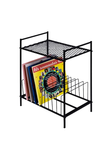 Akıs Home Plak & Pikap Sehpası Metal Siyah