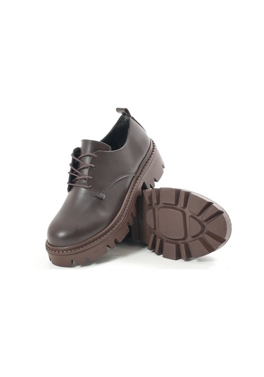 868-754 Kahverengi Bağcıklı Günlük Yüksek Tabanlı Loafer Ayak... Kahverengi