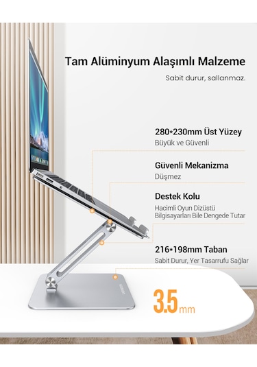 Ugreen Yükseklik Ve Açı Ayarlı Alüminyum Tablet Notebook Standı, 40291
