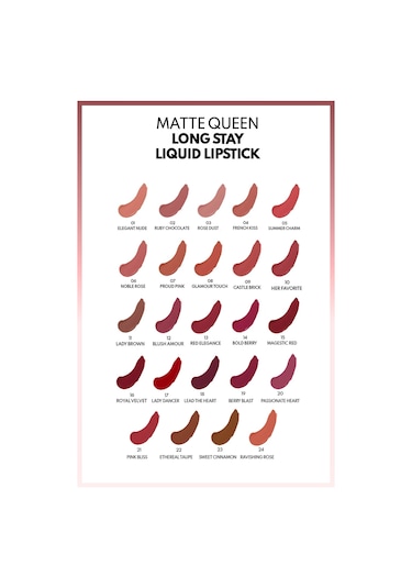 Note Cosmetique Matte Queen Lipstick Kalıcı Mat Likit Ruj - 02 Ruby Chocolate - Pembe