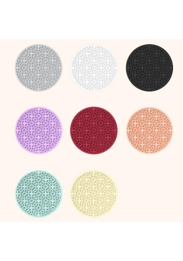 Şarap Kırmızısı Desenli Silikon Bardak Altlığı Isı Yalıtımlı Yeniden Kullanılabilir Vintage Yuvarlak Soft Bardak Altlığı Kırmızı