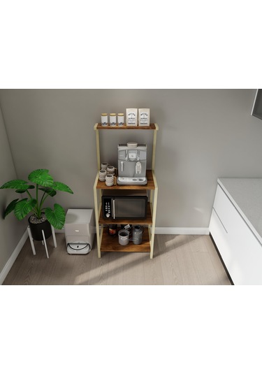 Sali Kahve Köşesi Çok Amaçlı Mutfak Mikrodalga Dolabı Amalfi Renk