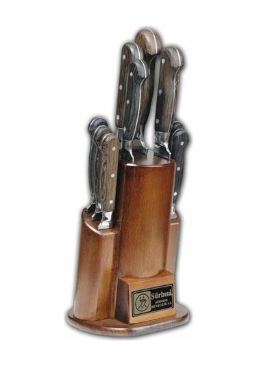 61504ym - Sürmene Yöresel Mutfak Bıçağı Seti - 10 Lu Set Çok Renkli