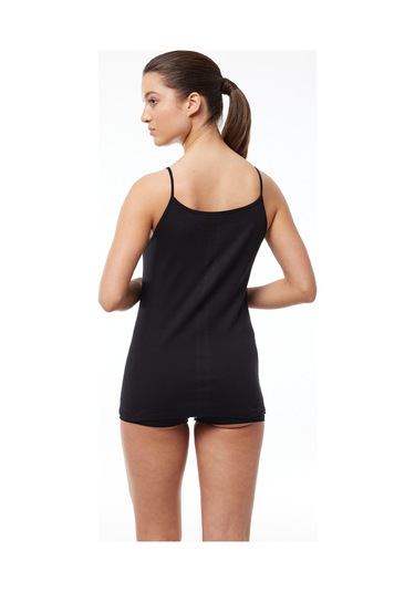 Malabadi Kadın Siyah 6 Lı Paket %100 Pamuk Ribana Ip Askılı Atlet 105-e Siyah