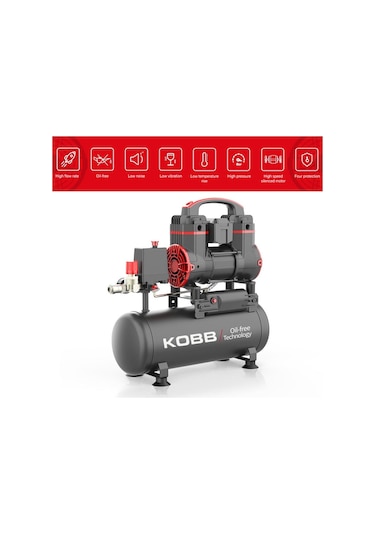 Kobb KBK8S 1.2 Hp 8 L 8 Bar Yağsız Sessiz Taşınabilir Hava Kompresörü