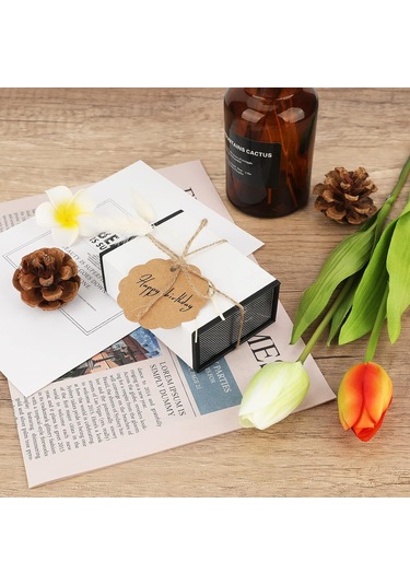 Yuvarlak Kraft Kağıt Etiketleri 5.2x5.2cm, 100 Adet Jüt İkiz Hedi