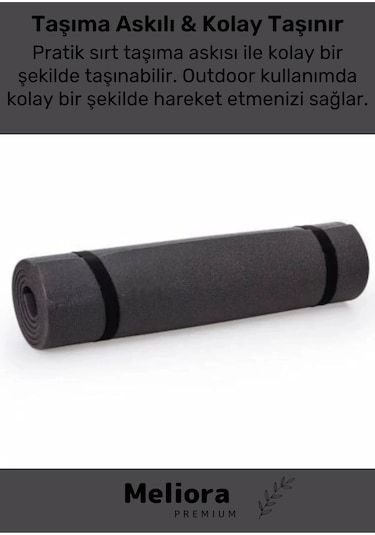 Su Geçirmez Konfor Modeli Taşıma Askılı Çift Taraflı Kamp Zemin Çadır Uyku Matı Siyah Yer Minderi Çok Renkli