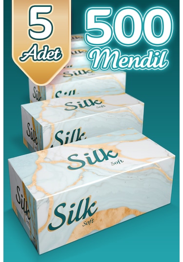 "500" Silk Soft Çift Katlı Pratik Mendil Çek Kullan Kutu Mendil 5adet X 100mendil