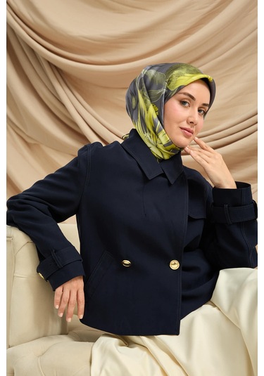 Silk Home Twill İpek Eşarp 11480-82 Füme, Asit, Butter Yellow, Koyu Yeşil