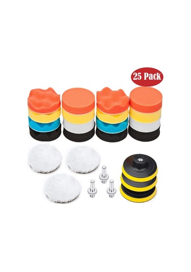 22 Adet 3 İnçlik Araba Cilalama Süngeri Araba Cilalama Seti Ve Araba Cilalama Adaptör Kiti