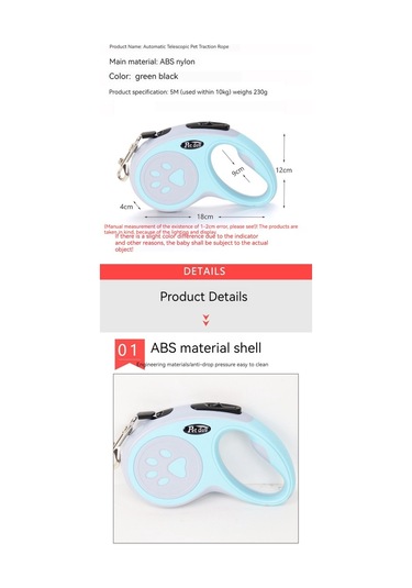 Soulader Tek Tıklamayla Kilitlenebilir Otomatik Geri Sarımlı Köpek Tasma Kayışı, Yürüyüş Ve Eğitim İpi, Küçük Orta Büyük Irklar İçin Uzayabilir Tasmalar