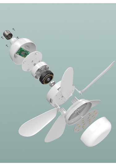 Worryfree Beyaz Işık Gövdesi Sessiz Yatak Odası E27 Uzaktan Kumandalı Tavan Vantilatörü Işığı Çok Renkli