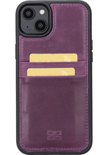 Bouletta Apple Uyumlu iPhone 14 Plus Deri Arka Kapak Fxcp Cz7 Mor