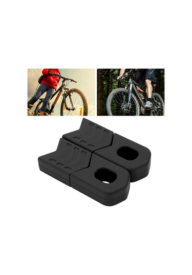 Geeroyoo Bisiklet Krank Koruyucu Kılıfı - Yiyecek Grubu Silikon, Evrensel Dağ Bisikleti Uyumlu, Çizik Ve Değişikliğe Dayanıklı, 4 Adet Kutuda Siyah Siyah