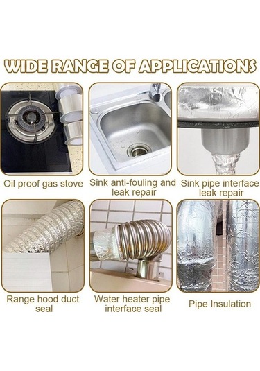 Pazly Alüminyum Folyo Su Geçirmez Bant, 5cmx20m, Isı Yalıtım Ve Anti-kalıp Bant