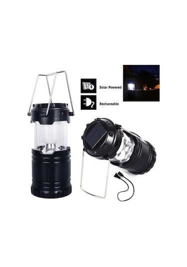Alev Efektli Kamp Lambası Güneş Enerjili Şarj Edilebilir Usb Lamb