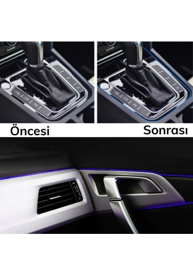 Mavi Araba Oto Trim Dekorasyon Şeridi Kauçuk Elastik Kolay Kurulum 5 Metre Şerit Bant 5545