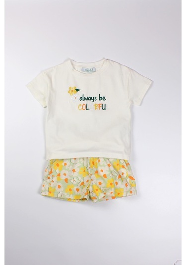 Cichlid Kız Çocuk Poplin Şort Takım Yeşil