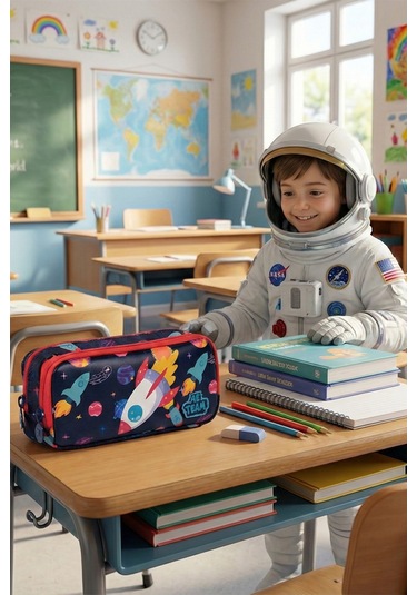 Lisanslı Space Lacivert Orijinal Okul Çantası Lacivert