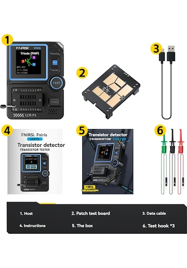 Fnırsı Lcr-p1 Transistör Test Cihazı Diyot Triyot Kapasite Test Cihazı Direnç Lcr Esr Test Cihazı Mosfet Npn Pnp Smd Çok Fonksiyonlu Test Cihazı