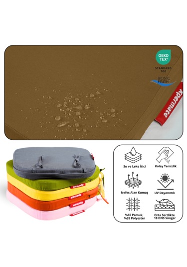 Xpermate 6'lı Standartfit Oval Sandalye Minderi 42x42x5kahverengi