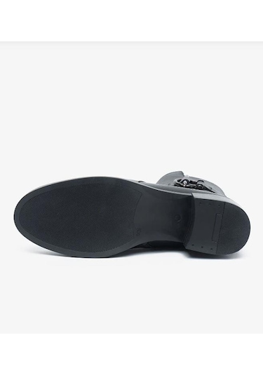 Greyder 59301 Kadın Hakiki Deri Tokalı Femuarlı Urban Bot Siyah