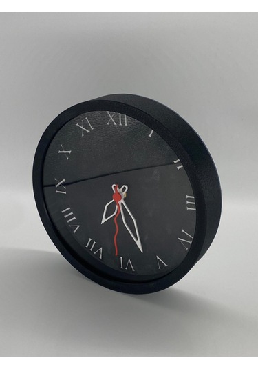 Roma Rakamlı Şık, Klasik Siyah Ve Siyah Kasa Duvar Saati Siyah