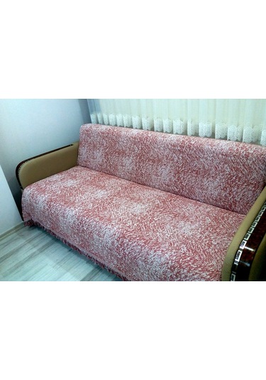 Pamuklu Kaymaz Ebruli Koltuk-çekyat Örtüsüü 15 Renk - Kiremit Kiremit