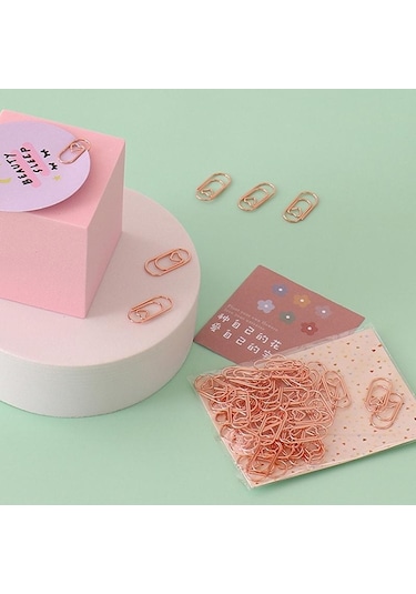 50 Adet/torba Metal Mini Kalp Gül Altın Ataş Yer Işareti Planlayıcısı Okul Ofis Kırtasiye