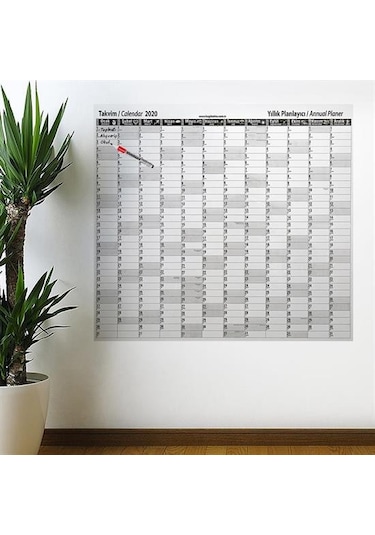 2020 Yıllık Planlayıcı Manyetik Duvar Stickerı Takvim 110x100 Cm 5570 Çok Renkli