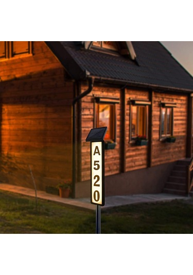 Güneş Enerjili Ev Numarası Işık Ev Adresi Dijital Aydınlatmalı