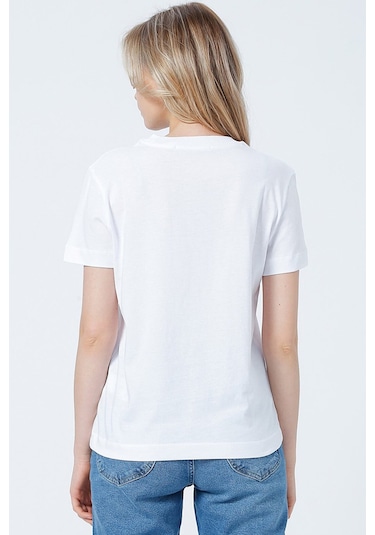 Calvin Klein Kadın Tişört-j20j219142 Beyaz