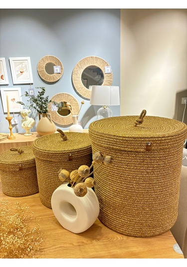 Victor Çok Amaçlı Düzenleyici Kapaklı Sepet,kapaklı Saksılık,kapaklı Organizer 26-20, Küçük Boy Hasır