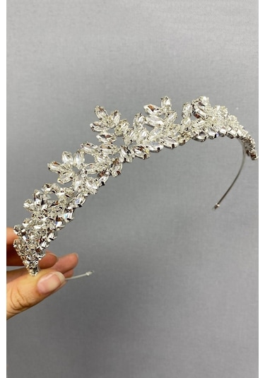 FdayAksesuar Gümüş Renk Khayal Model Gelin Tacı FRDY31582