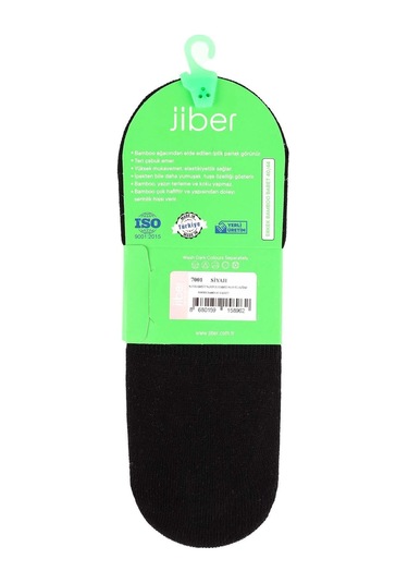 Jiber Erkek Bambu Babet Çorap 7001- 12 Adet Siyah