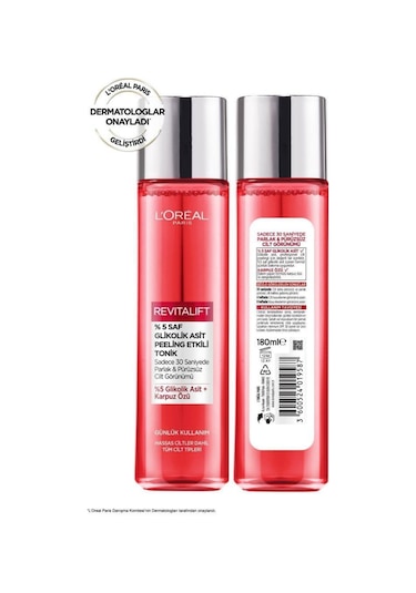 L'Oreal Paris Revitalift %5 Saf Glikolik Asit Peeling Etkili Tonik 180 ML