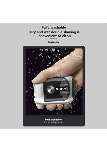 Ulzyvf Tıraş Şarj Manyetik Makinesi Gümüş Elektrikli Edilebilir Çift Başlı Be