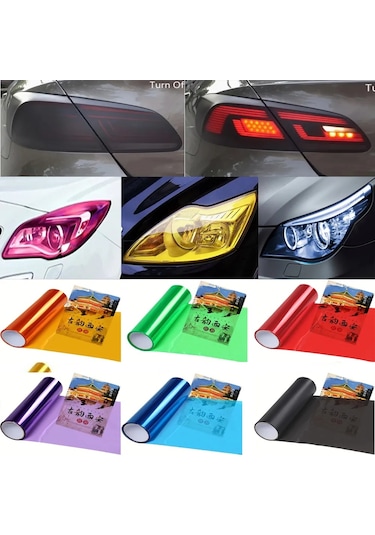 Yeşil-30x60cm-parlak Şeffaf Açık Siyah Duman Pvc Film Tonu 30x200cm Far Arka Lambası Wrap Kapak Filmi Folyo Etiket Kapa