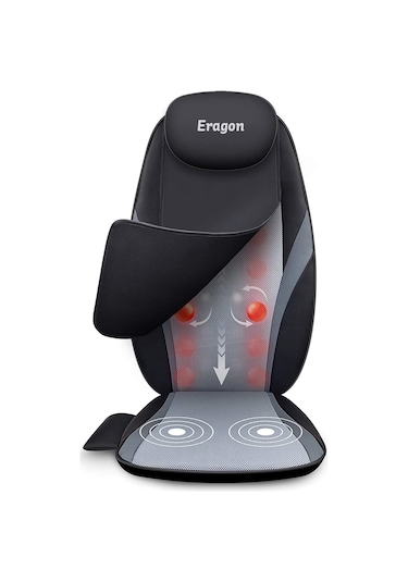 Eragon ERG-782 Ovmalı Isıtmalı Masaj Koltuğu Minderi Masaj Aleti Siyah