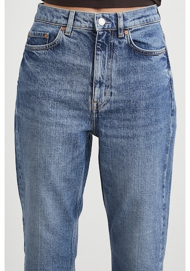 Never More Beş Cepli Yüksek Bel Regular Fit Jean Mavi Mavi