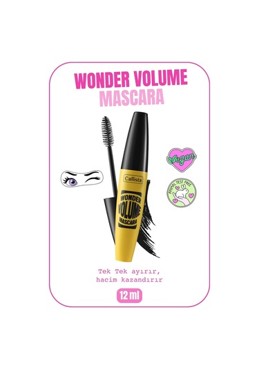Callista Wonder Volume Hacim ve Kıvırma Etkili Maskara Siyah
