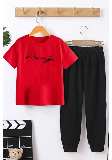 Çocuk Michelangelo Alt - Üst Eşofman Takımı Kırmızı