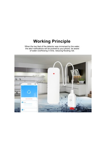 Neevoyu Zigbee Akıllı Su Tespit Sensörü, Uzak Kontrol Ve Uyarı Bildirimi, Smartlife/tuya Uygulaması İle Entegre, Pil Dahil Gateway Gereklidir