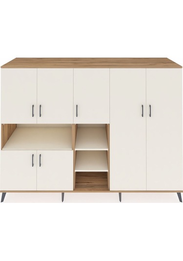 Kronos Dolap 13 Raflı 7 Kapaklı 220x59x163 Çam-aytaşı Çam-aytaşı