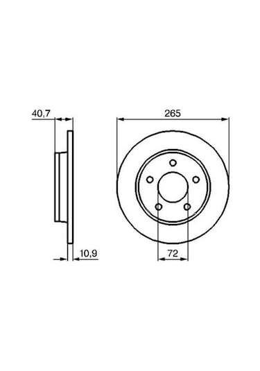 Mazda 3 1.6 2003-2013 Bosch Arka Disk 265mm 2 Adet