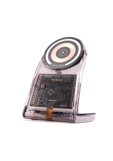 Lfx-198 15w Şeffaf Magsafe Kablosuz Şarj Standı, Çıkarılabilir Saat Şarj Cihazı İle Altın