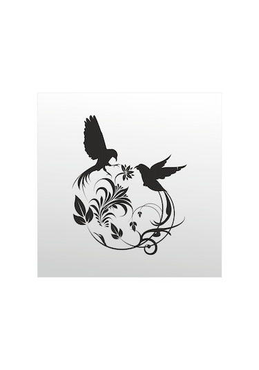 Folyo Sticker Kuş Deseni Adkpquy749 100cm Uzunluk Siyah