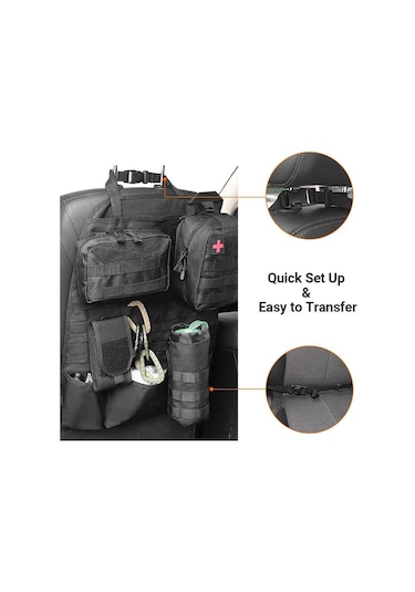 Yaleker Araç Koltuğu Düzenleyici - Çok Cepli Su Geçirmez Molle Çanta 43x58cm